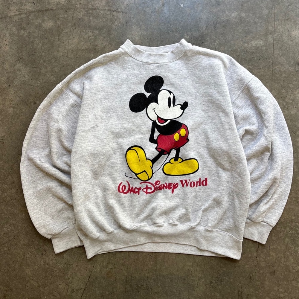 Vintage 90's Walt Disney World Mickey Mouse‎ Crewneck Sweatshirt Size Large